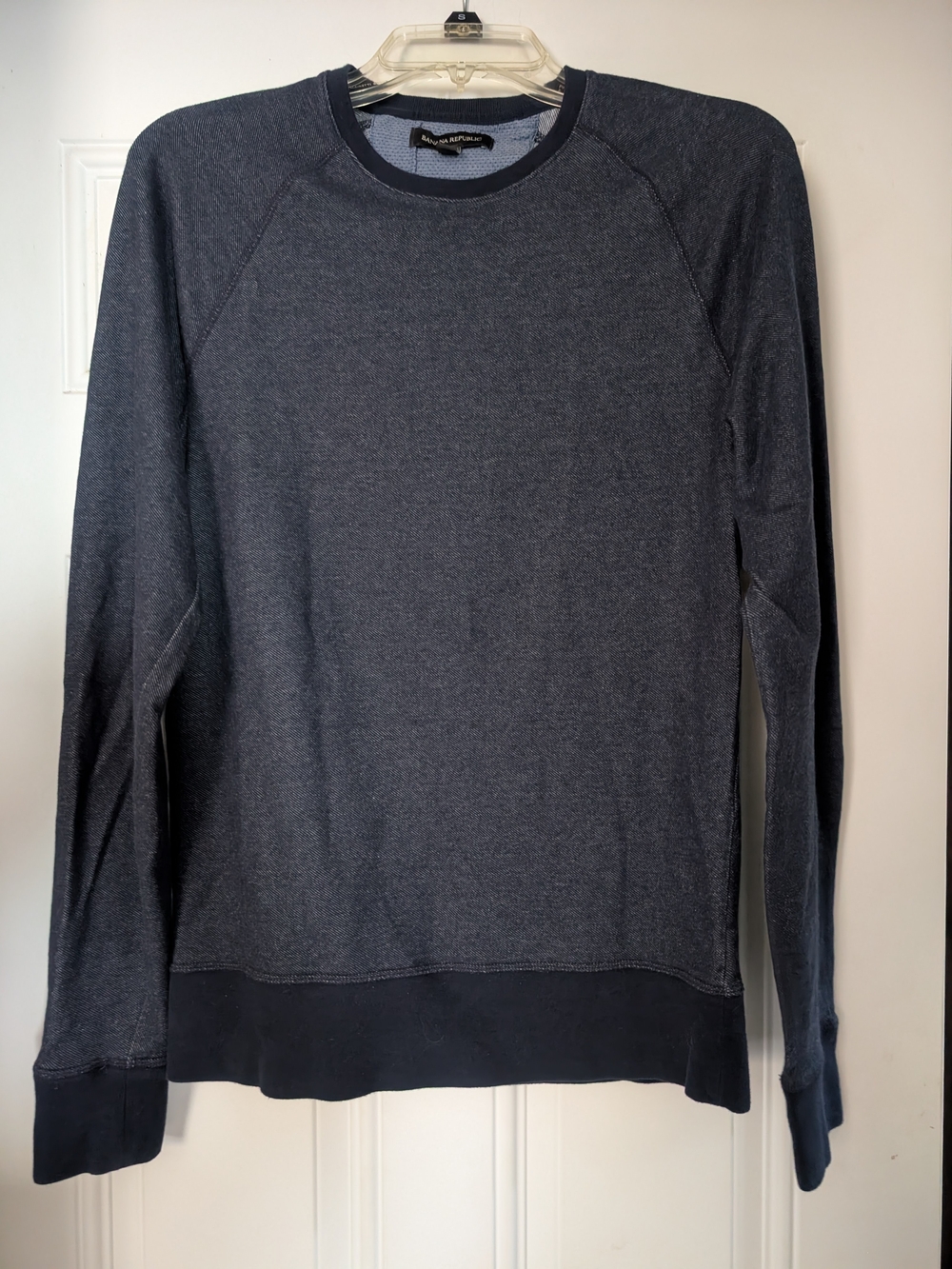 Banana Republic Men's Heather Charcoal & Navy Crewneck Sweater